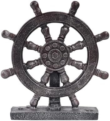 Nautical Boat Rudder Sculpture Decor Reddish Brown