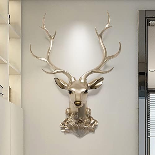 Faux Deer Head Wall Sculpture Gold 44x61cm