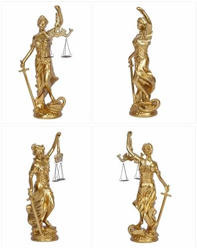 12 Inch Lady of Justice Statue - Gold Blind Goddess Sculpture