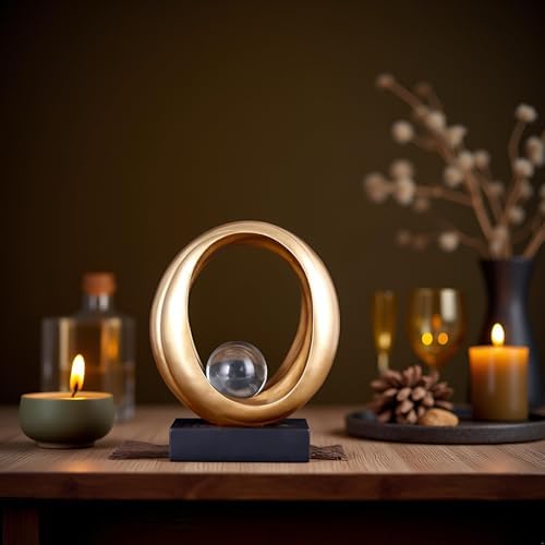 Golden Wave Resin Origami Statue for Home Office Decor