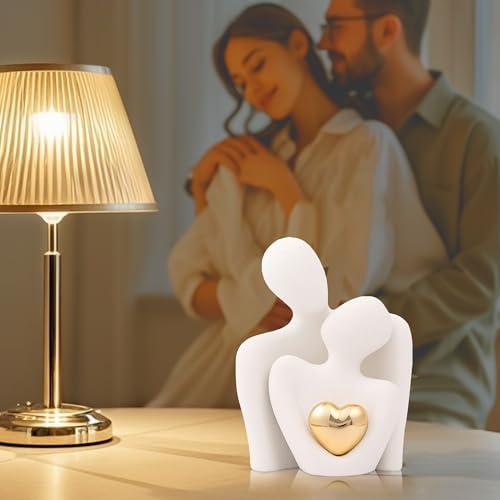 Elegant Mini Ceramic Couple Statue for Home Decor