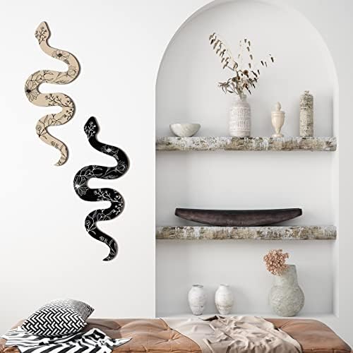 Gerrii Set of 2 Earthy Wall Decor Wooden Snake Art