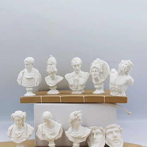 Greek Roma Bust Figurine Set A Statue Collection