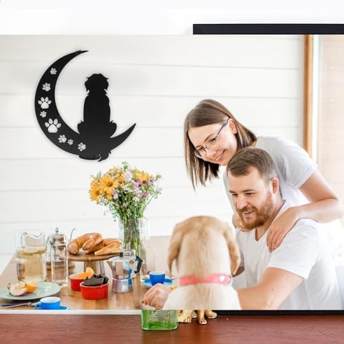 12 Inch Black Metal Dog Wall Art Decor