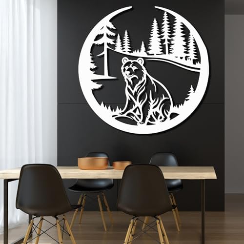 Oxzcimty Metal Bear Wall Art 19x18