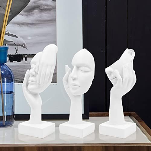 3 Pcs Thinker Statue Modern Home Resin Sculptures Collectible Decor