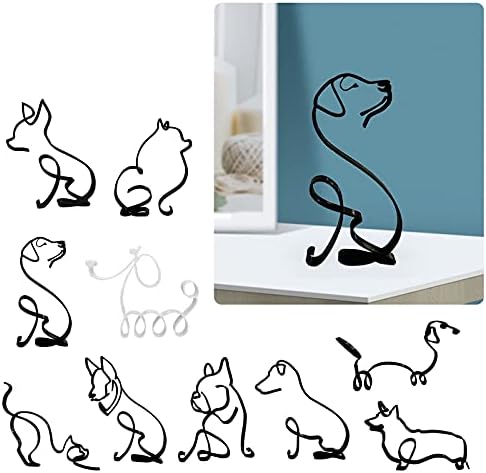 Minimalist Dog Wall Sculpture in Black Metal Design