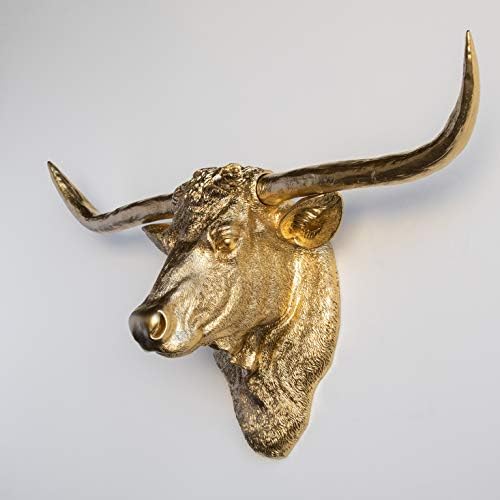 Near and Deer Faux Texas Longhorn Wall Mount Gold TLH0808