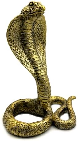 Vintage King Cobra Snake Statue Gold Figurine