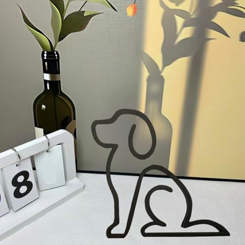 Modern Metal Cat Wall Sculpture Black Minimalist Decor