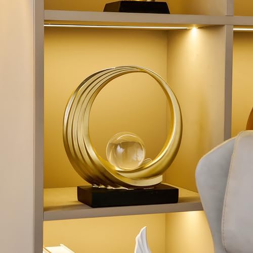 Golden Wave Origami Statue Modern Abstract Decor 1