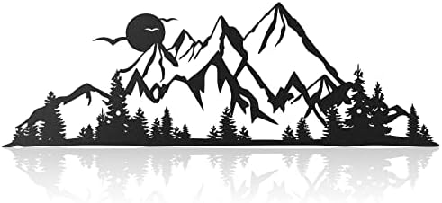 Demissle Mountain Range Metal Wall Art Decor Black