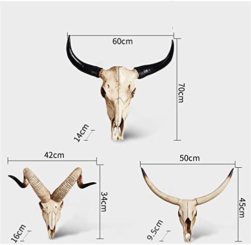 Faux Longhorn Cow Skull Wall Hanging Decor Sculpture
