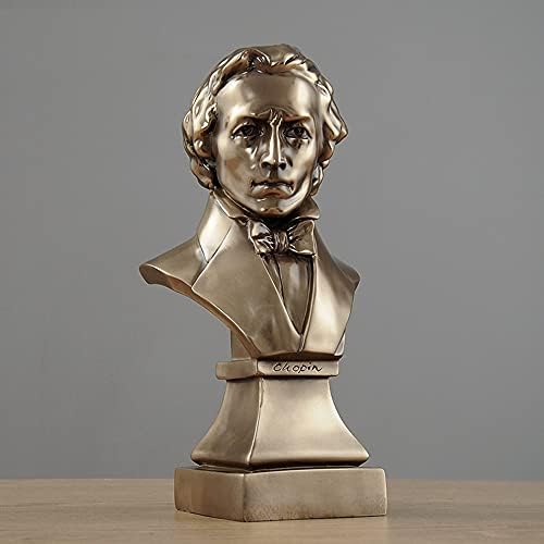 Chopin Bronze Resin Bust Statue - Desk and Piano Decor