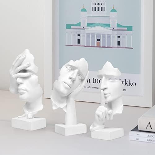 3 Pcs Thinker Statue Abstract Art Resin Sculptures Home Decor