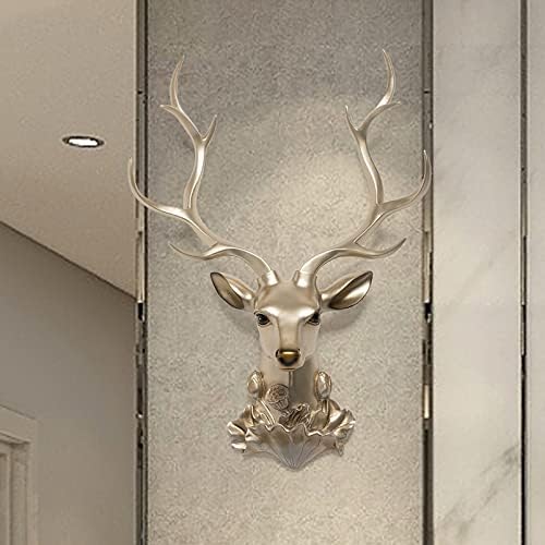 Faux Deer Head Wall Sculpture Gold 44x61cm