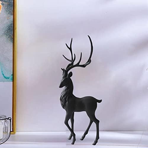 Creative Reindeer Ornament Figurine Craft Elk Sculpture Black Standing