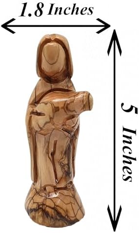 Zuluf Good Shepherd Olive Wood Sculpture 5 Inches Artisan Craft