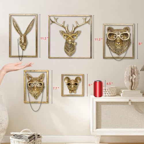 Newinhome Rabbit Wall Sculpture Resin Decor
