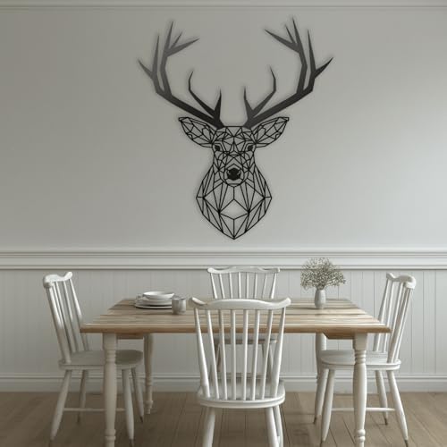 XXQ Geometric Deer Wall Art 24x24 Modern Decor Sculpture