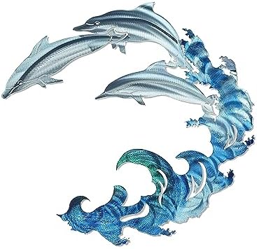 Metal Dolphin Spray Wall Decor 1181inch