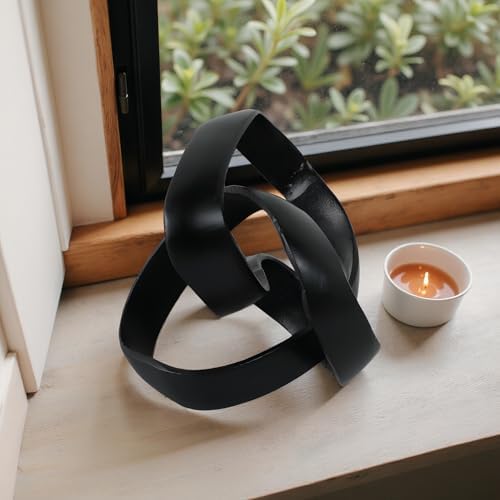 Sagebrook Home Modern Aluminum Sculpture Black 7 Inch