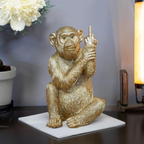 The Enchanted Garden Gold Rude Monkey Figurine Home Decor