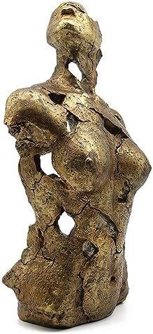 Lukitas Abstract Female Bust Statue 16 Inch Gold Resin