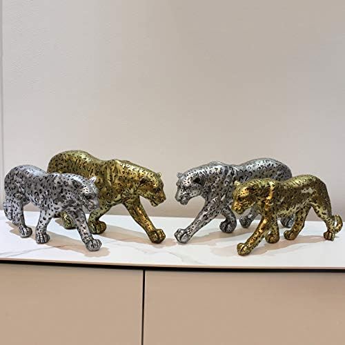 Modern Polyresin Cheetah Statue Home Decor