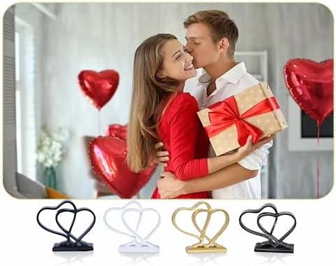 Modern Gold Heart Sculpture Decor for Home Office