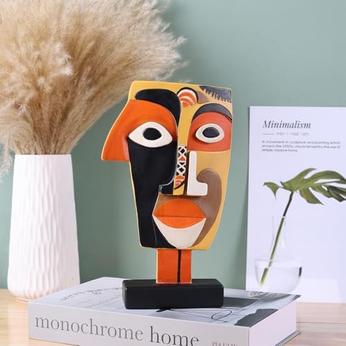 Orenm Resin Mask Sculptures Set of 3 Modern African Decor
