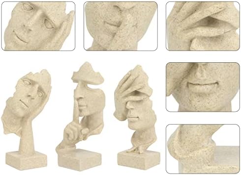 3 Pcs Thinker Statue Abstract Art Resin Decor