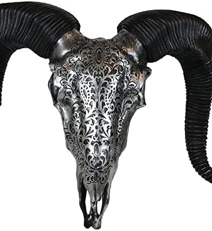 Ebros Gift Tribal Floral Ram Skull Wall Decor