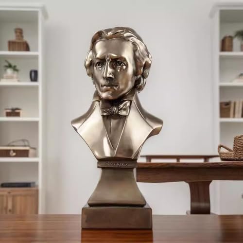 Chopin Bronze Resin Bust Statue - Desk and Piano Decor
