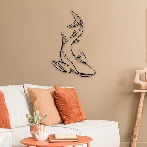 Xedatric Shark Metal Wall Decor - Coastal Nautical Sculpture