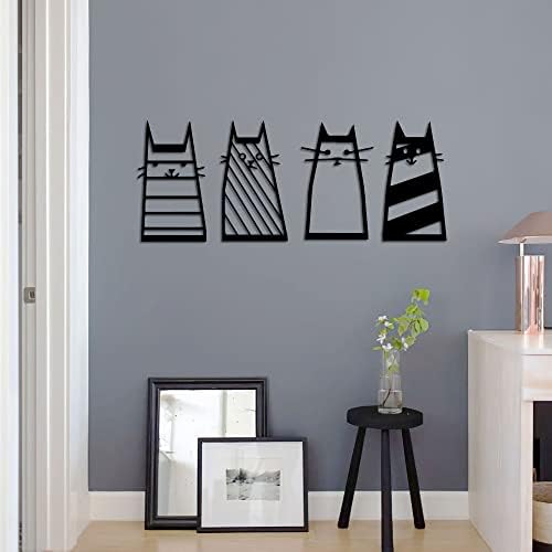 GoneNow Black Wooden Cats Wall Decor
