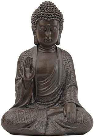 Leekung Buddha Statue Home Decor 7 Inch Brown