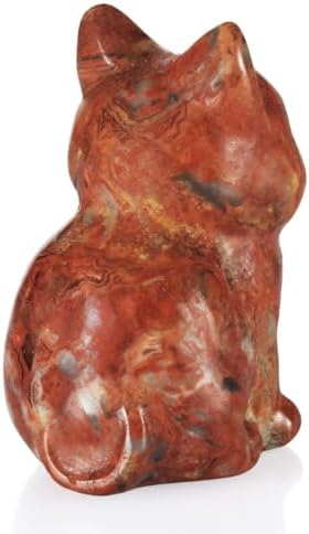 Bosfante 2 Inch Agate Cat Figurine for Independence and Wisdom