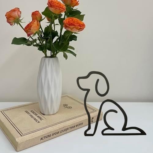 Modern Metal Cat Wall Sculpture Black Minimalist Decor