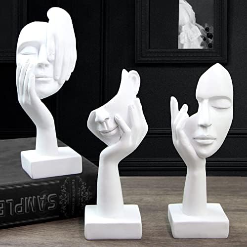 3 Pcs Thinker Statue Modern Home Resin Sculptures Collectible Decor