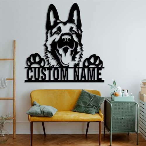 Personalized German Shepherd Metal Wall Art Sign Decor