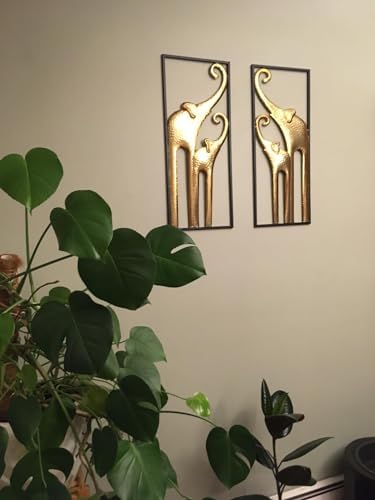 HKaikzo Set of 2 Gold Elephant Wall Art