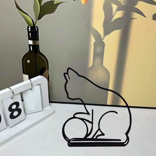 Modern Metal Wall Art Sculpture Play Ball Cat