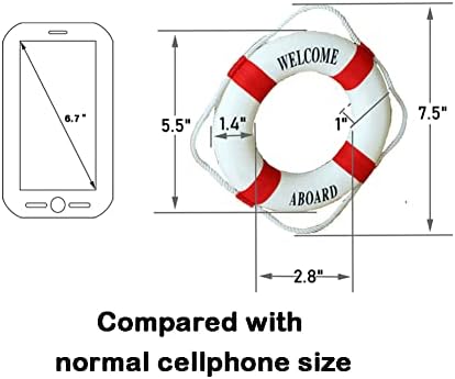 MorroMorn Lifebuoy Wall Decor - Red Nautical Style