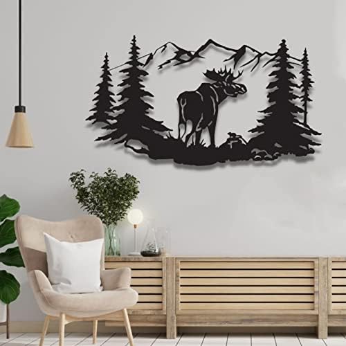 Moose And Deer Metal Wall Decor Sculpture