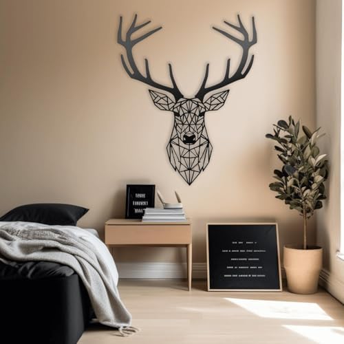 XXQ Geometric Deer Wall Art Metal Decor 19x19