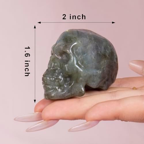 2 Inch Labradorite Crystal Skull Spiritual Decor Statue