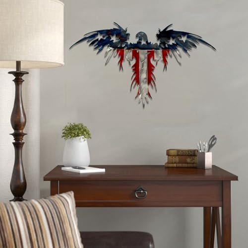 HXS American Flag Metal Wall Art 157 Inch Patriotic Decor