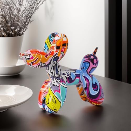 Vibrant Resin Balloon Dog Sculpture for Home Decor