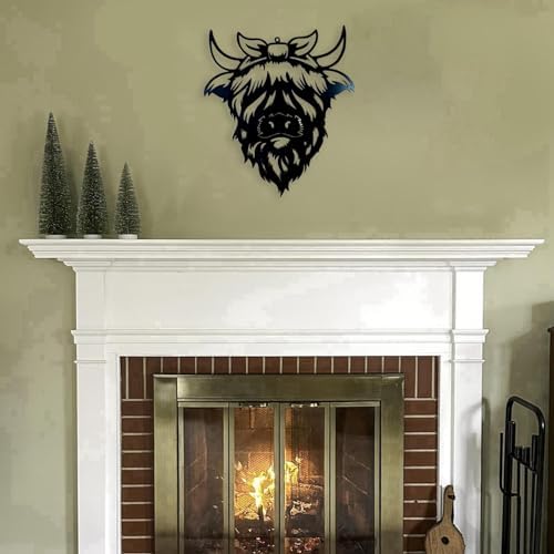 Highland Cow Metal Wall Art Sign